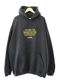 【中古】ヴェトモン ベトモン VETEMENTS ×STAR WARS スターウォーズ 20SS Logo Episode Hoodie ロゴ エピソード プリント フーディー プルオーバー パーカー USW21TR012 L黒ブラック ブランド古着ベクトル 中古☆AA★251022 メンズ