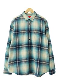 【中古】シュプリーム SUPREME 23SS Shadow Plaid Flannel Shirt シャドウ プラッド チェック柄 フランネル ボタンダウン 長袖 シャツ M 青ブルー ブランド古着ベクトル 中古☆AA★251205 メンズ