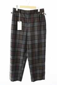 【中古】ディガウェル DIGAWEL 25AW Side adjuster pants チェック柄 サイド アジャスター ウール パンツ DWYB035 1 ブラウン グレー ブランド古着ベクトル 中古●■251112 メンズ