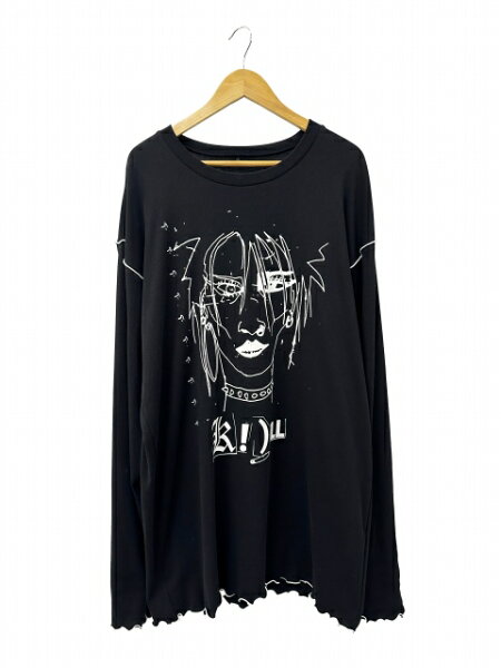 【中古】キディル KIDILL 24AW PUNK GIRL RIB KNIT LONG SLEEVE T-SHIRT パンクガール プリント リブニット 長袖 Tシャツ KL881 黒 ブラック ブランド古着ベクトル 中古●260613 メンズ