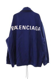 【中古】バレンシアガ BALENCIAGA 533911TYD36 18AW Large Logo Jacket レーヨンミックス ジャケット46【ブランド古着ベクトル】240112☆AA★ メンズ 【ベクトル 古着】 240112