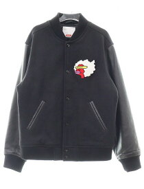 【中古】シュプリーム SUPREME 17AW GONZ RAMM VARSITY JACKET BLACK M ゴンズ ラマ バーシティ ジャケット ブラック 袖 レザー スタジャン 【ブランド古着ベクトル】240417 ☆AA★ メンズ 【ベクトル 古着】 240417