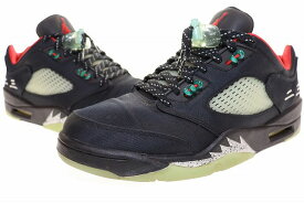 【中古】ナイキ NIKE × CLOT AIR JORDAN 5 RETRO LOW SP JADE 27cm DM4640-036 AJ5 クロット エア ジョーダン レトロ ロー ジェイド ブラック 【ブランド古着ベクトル】▲■250206 メンズ 【ベクトル 古着】 250206
