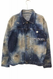 【中古】シークエル SEQUEL x FRAGMENT DESIGN 21AW DENIM JACKET INDIGO S SQ-21AW-JK-10 フラグメント デニム ジャケット 【ブランド古着ベクトル】250407 メンズ 【ベクトル 古着】 250407