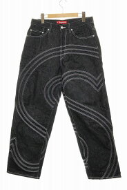【中古】シュプリーム SUPREME 25SS S LOGO RIGID BAGGY JEAN BLACK SIZE30 Sロゴ リジッド バギー ジーンズ デニム パンツ ブラック 【ブランド古着ベクトル】☆AA★▲■ 250429 メンズ 【ベクトル 古着】 250429
