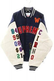 【中古】シュプリーム SUPREME 25SS PRAISES VARSITY JACKET L プレイズ バーシティ ジャケット スタジャン ネイビー ホワイト 【ブランド古着ベクトル】☆AA★251106 メンズ 【ベクトル 古着】 251106