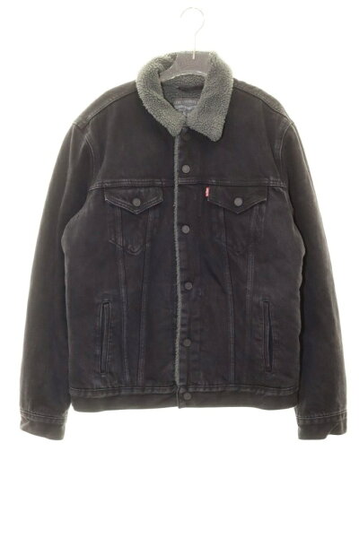 【中古】リーバイス Levi's SHERPA DENIM TRUCKER JACKET BLACK Lサイズ シェルパ デニム トラッカー ジャケット ボア ブラック 黒 【ブランド古着ベクトル】260908  【ベクトル 古着】 260908