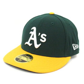 【中古】ニューエラ NEW ERA 美品 59FIFTY LOW PROFILE 2-TONE MLB A's オークランド アスレチックス キャップ グリーン イエロー 7 1/2 59.6cm 帽子 メンズ 【ベクトル 古着】 221220