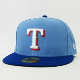 【中古】ニューエラ NEW ERA 良品 59FIFTY 2-TONE MLB テキサス・レンジャーズ キャップ 青 ブルー 7 1/4 57.7cm 帽子 メンズ 【ベクトル 古着】 231202