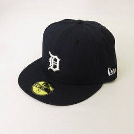 【中古】ニューエラ NEW ERA 美品 59FIFTY MLB D デトロイト・タイガース キャップ 帽子 ネイビー ホワイト 7 3/8 58.7cm メンズ 【ベクトル 古着】 240116