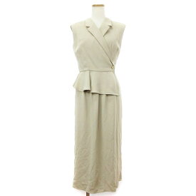 【中古】ハーリップトゥ Her lip to Gramercy Wrap Midi Dress ノースリーブ ドレス ワンピース ベージュ M ■SM1 レディース 【ベクトル 古着】 230912