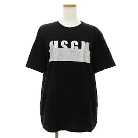 【中古】エムエスジーエム MSGM ロゴ Tシャツ カットソー 半袖 クルーネック 2641MDM180 黒 ブラック M レディース 【ベクトル 古着】 231102