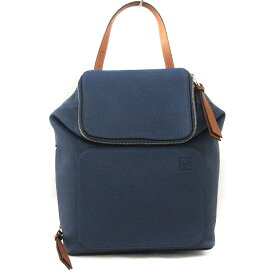 【中古】ロエベ LOEWE ゴヤスモール バックパック リュックサック アナグラム カーフレザー ブルー系 青系 ☆AA★ レディース 【ベクトル 古着】 231223