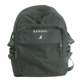 【中古】カンゴール KANGOL リュックサック バックパック キャンバス ロゴ 刺繍 黒 ブラック 鞄 メンズ レディース 【ベクトル 古着】 240511