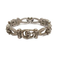 【中古】グッチ GUCCI フローラ リング 指輪 K18WG 2.6g ホワイトゴールド ダイヤモンド 15号 アクセサリ…
