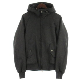 【中古】バラクータ BARACUTA ウール パーカー ジャケット ジップアップ 英国製 グレー 34 メンズ 【ベクトル 古着】 240416