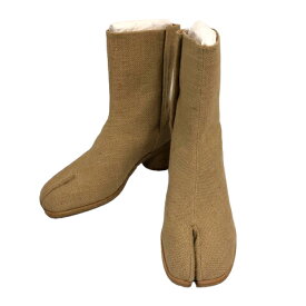 【中古】未使用品 メゾンマルジェラ Maison Margiela S37WU0428 Tabi Boots 足袋ブーツ ショートブーツ シューズ リネン 41 ベージュ メンズ 【ベクトル 古着】 231214