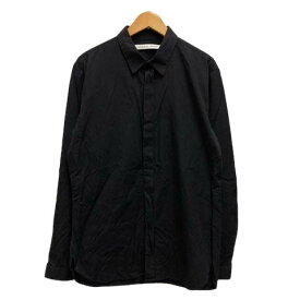 【中古】ユニクロ UNIQLO LEMAIRE カジュアルシャツ クルーネック 綿 無地 長袖 M 紺 ネイビー レディース 【ベクトル 古着】 240318