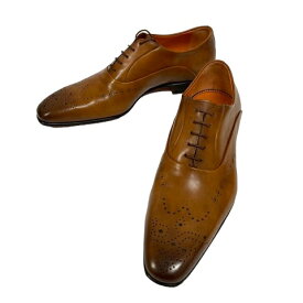 【中古】未使用品 サントーニ SANTONI 11542 B42A ビジネスシューズ ドレスシューズ ウイングチップ 7 茶 ブラウン キャメル メンズ 【ベクトル 古着】 240411