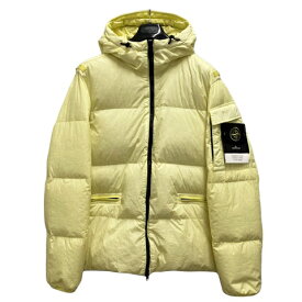 【中古】未使用品 ストーンアイランド STONE ISLAND ジャンパー ダウンジャケット 771540223 GARMENT DYED CRINKLE REPS R NY DOWN フード ナイロン フェザー混 無地 長袖 L 黄 イエロー メンズ 【ベクトル 古着】 240409