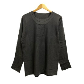 【中古】イッセイミヤケ ISSEY MIYAKE ニット セーター 長袖 クルーネック 無地 コットン混 2 茶 ブラウン レディース 【ベクトル 古着】 240525