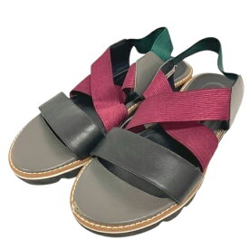 【中古】オセアニカ OCEANICA サンダル クロス ゴムストラップ レザー 24.5cm マルチカラー レディース 【ベクトル 古着】 250522