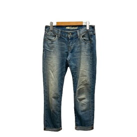 【中古】オールドネイビー OLD NAVY デニム ジーンズ ウォッシュ加工 ダメージ加工 ワンポイント ロゴ L インディゴブルー レディース 【ベクトル 古着】 250706