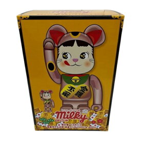 【中古】未使用品 ベアブリック BE@RBRICK 招き猫 ペコちゃん 金運 ダブル小判 桃金メッキ 100%＆400％ フィギュア 総柄 マルチカラー その他 【ベクトル 古着】 260823