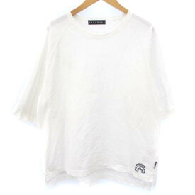 【中古】ロアー roar COOLMAX SURF KNIT GRAFFITI T クールマックス サーフ ニット グラフィティ ティーシャツ 23SGT-04 Tシャツ カットソー 七分袖 刺繍 ワンポイント コットン ホワイト 白 3 L位 ■GY01 メンズ 【ベクトル 古着】 231221