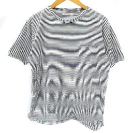 【中古】ノンネイティブ nonnative Tシャツ ボーダー 半袖 胸ポケ コットン 白 ホワイト 紺 ネイビー 2 M位 トップス ■GY01 メンズ 【ベクトル 古着】 240123