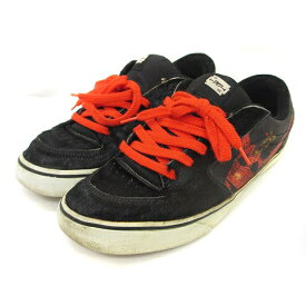 【中古】バンズ VANS TNT スニーカー ハラコ キャンバス 黒 ブラック 赤 レッド 27cm 靴 シューズ ■GY01 メンズ 【ベクトル 古着】 240128