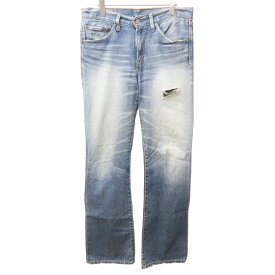 【中古】リーバイス Levi's 517-03 デニムパンツ ジーンズ ダメージ加工 ブーツカット ボタン裏刻印V14 青 ブルー 系 32 IBO47 0220 メンズ 【ベクトル 古着】 240220