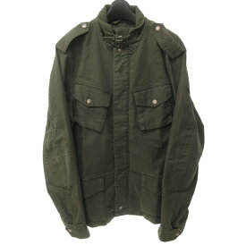 【中古】ウールリッチ WOOLRICH ビームスエフ BEAMS F 取扱 ハンティングジャケット ブルゾン エルボーパッチ コットン 緑 カーキ S 0404 メンズ 【ベクトル 古着】 240408