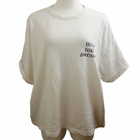 【中古】ミラオーウェン Mila Owen 近年モデル 半袖 Tシャツ ワンポイント プリント 短丈 白 ホワイト フリーサイズ F 0525 レディース 【ベクトル 古着】 240525