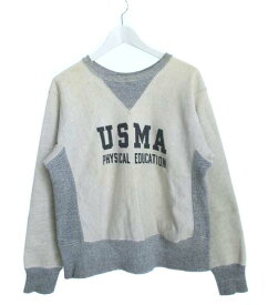 【中古】チャンピオン CHAMPION 50's USMA リバースウィーブ スウェット タタキタグ 2トーン 染み込みプリント 2段 オリジナル ヴィンテージ S メンズ 【ベクトル 古着】 220329