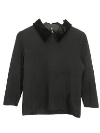 【中古】フォクシー FOXEY ベロアカラー セーター 2021AW 42 ブラック 黒 Velour Collar Sweater トップス ニット グレースウール レディース 【ベクトル 古着】 230815