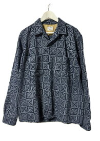 【中古】ドゥニーム DENIME 総柄 シャツ ジャケット L ブルー 長袖 メンズ 【ベクトル 古着】 240222