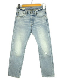 【中古】リーバイスプレミアム Levis PReMIUM ×BEAMS ビームス 501 EXCLUSIVE 00501-3481 デニムパンツ 28 ライトブルー ダメージ加工 USED加工 ジーンズ 赤耳 ボトムス メンズ レディース 【ベクトル 古着】 240229