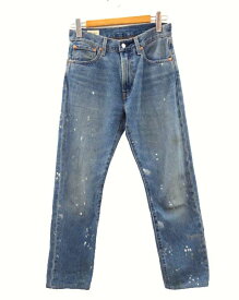 【中古】リーバイス Levi's 551Z AUTHENTIC ストレート デニムパンツ ミディアムインディゴ ストーンウォッシュ ペンキ ジーンズ 28 メンズ レディース 【ベクトル 古着】 240326