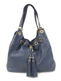 【中古】マイケルマイケルコース Michael michael kors タッセル付き レザー トートバッグ ハンドバッグ ネイビー 本革 BAG カバン 手提げ鞄 レディース 【ベクトル 古着】 240508