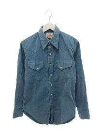 【中古】ボンクラ BONCOURA コーデュロイ ウエスタン シャツ 36 ブルー系 マチ 長袖 トップス メンズ 【ベクトル 古着】 250427