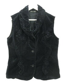 【中古】ケイコキシ KEIKO KISHI by nosh ベロア ベスト ジレ 1 ブラック 黒 アウター 上着 レディース 【ベクトル 古着】 251022