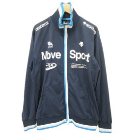 【中古】デサント DESCENTE MOVE SPORTS ジャージ スポーツウエア プリント L 紺 ネイビー ■GY09 メンズ 【ベクトル 古着】 240228