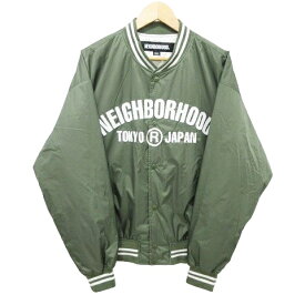 【中古】ネイバーフッド NEIGHBORHOOD 美品 22AW BB．JK．NY ナイロン ブルゾン ジャケット アウター ロゴ プリント 222TSNH-JKM08 M カーキ メンズ 【ベクトル 古着】 240530