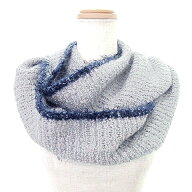 【中古】マサキキョウコ MASAKI KYOKO 美品 スヌード マフラー モヘヤ混 シルク混 KAIA925W グレー 紺 ネ…