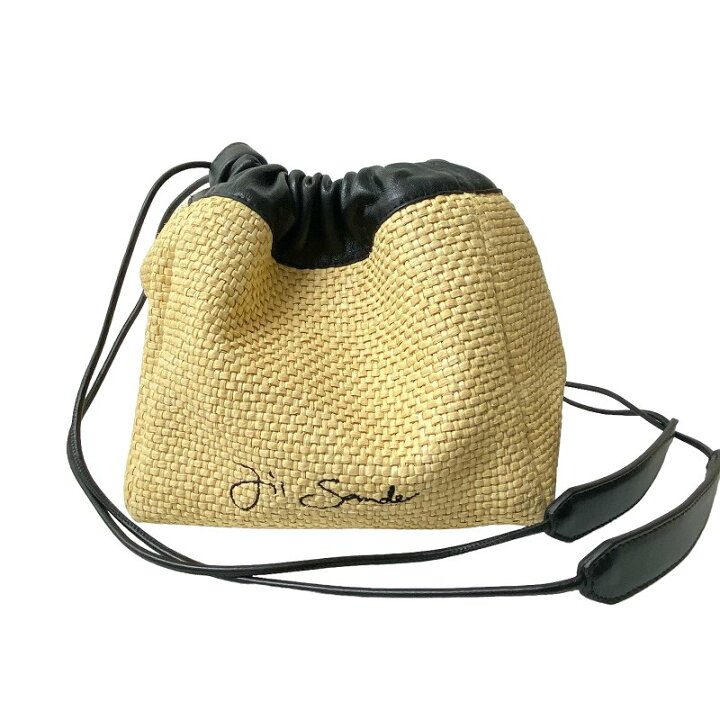楽天市場】【中古】ジルサンダー JIL SANDER ラフィア レザー ドロー  