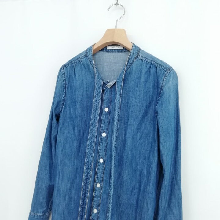 楽天市場】【中古】ヨンファ YONFA リボン バンドカラー デニム シャツ 