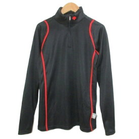 【中古】デサント DESCENTE キッズ アンダーシャツ ウインタースポーツ ハーフジップ ハイネック ロゴ刺? 男の子 160 ブラック レッド DUS-1463J /X キッズ 【ベクトル 古着】 260831