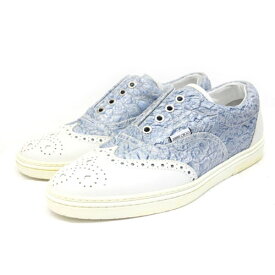 【中古】ジミーチュウ JIMMY CHOO スリッポン スニーカー ウイングチップ 靴 シューズ 41 ライトブルー /Z メンズ 【ベクトル 古着】 200423 ブランド古着ベクトルプレミアム店