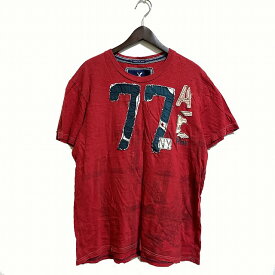 【中古】アメリカンイーグル AMERICANEAGLE OUTFITTERS Tシャツ ラウンドネック 半袖 L レッド 赤 /AG メンズ 【ベクトル 古着】 230418